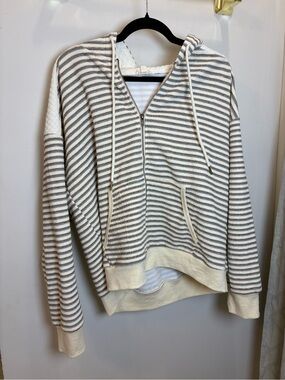 NWOT Hem and Thread Striped Full Zip Hoodie